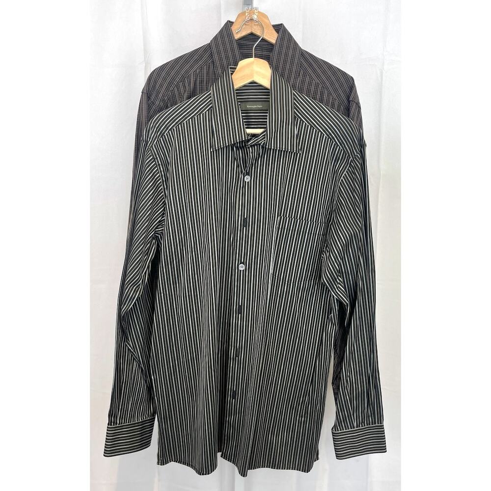ERMENEGILDO ZEGNA Lot of 2 Long Sleeve Button Down Shirts Cotton Size L